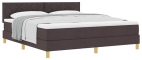 vidaXL Κρεβάτι Βαφής με Στρώμα Σκούρο Καφέ 180x200 εκ. Ύφασμα
