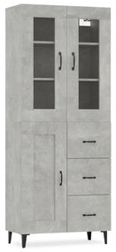 vidaXL Ντουλάπι Γκρι Σκυροδέματος 69,5x34x180 εκ. Επεξεργασμένο Ξύλο