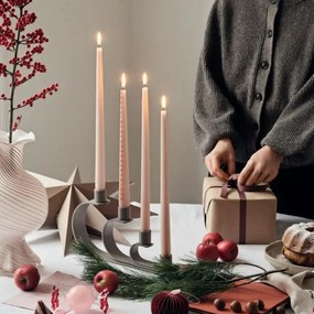 Nami Μεταλλικό Κηροπήγιο Μπεζ Taupe/Γκρι, 16x27cm Broste Copenhagen