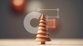 Intra Συλλεκτικό Ξύλινο Παζλ Plywood  4mm - Ξύλινο στολίδι δέντρου στο τραπέζι με θολό φόντο Σε Ξύλινο Κουτί - Διαστάσεις: 10x10 cm – 25 κομμάτια