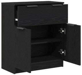 vidaXL Μαύρο Οξιά Κονσόλα 60x30x70 εκ Επεξεργασμένο Ξύλο