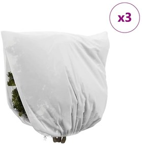 vidaXL Καλύμματα Φλις Προστασίας Φυτών από Παγετό 3 pcs Λευκό
