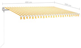 ΤΕΝΤΑ ΑΥΤΟΜΑΤΗ ΜΕ LED &amp; ΑΙΣΘ. ΑΝΕΜΟΥ ΚΙΤΡΙΝΟ/ΛΕΥΚΟ 400X300 ΕΚ. 3068913