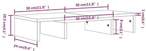 Βάση Οθόνης 60 x 24 x 10,5 εκ. από Μασίφ Ξύλο Πεύκου - Καφέ