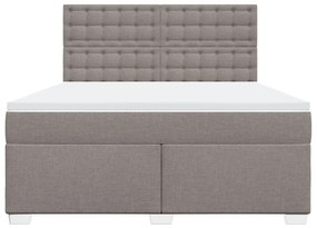 Κρεβάτι Boxspring με Στρώμα Taupe 180x200 εκ. Υφασμάτινο - Μπεζ-Γκρι