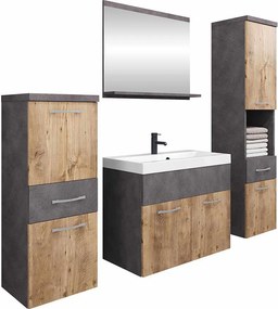 Σετ μπάνιου Alba-Ανθρακί - Φυσικό