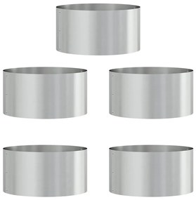 vidaXL Ζαρντινιέρες κήπου 5 pcs Ασημί 40 x 40 x 20 cm