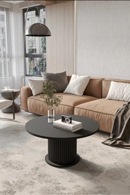 Stewehome Μοντέρνο Στρογγυλό Τραπεζάκι Σαλονιού δρυς 70x70 cm