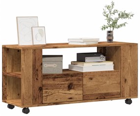 vidaXL Ντουλάπι τηλεόρασης με ροδάκια Παλιό ξύλο 102x34,5x43 cm
