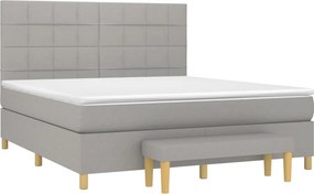 vidaXL Κρεβάτι Boxspring με Στρώμα Αν. Πράσινο 160x200εκ Υφασμάτινο