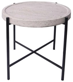 TERRAZO SIDE TABLE OFF WHITE ΜΑΥΡΟ 63,5x63,5xH56,5cm - 04-1189