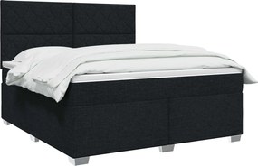 vidaXL Κρεβάτι box spring με στρώμα Μαύρο 140 x 200 cm Ύφασμα