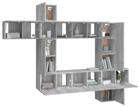 vidaXL Σετ Επίπλων Τηλεόρασης 10 τεμ. Γκρι Sonoma Επεξεργασμένο Ξύλο