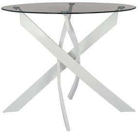 Τραπέζι Jafaru HM8499.03 Φ90x74cm White-Clear Metal, Glass