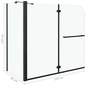 Καμπίνα Μπανιέρας Πτυσσόμενη Μαύρη 120 x 68 x 130 εκ. από ESG