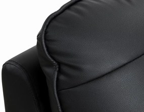 Πολυμορφική πολυθρόνα Riverton L103, Μαύρο, 84x94x94cm, Οικολογικό δέρμα, Πόδια: Πλαστική ύλη