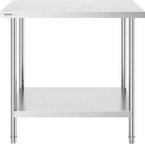 VEVOR Stainless Steel Work Prep Table Commercial Worktable Food Prep 24x36x34in