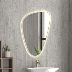 Καθρέπτης Με Κρυφό Φωτισμό Ebir ELENA-G 68,3x2,4x95,6cm Gold Karag Γυαλί