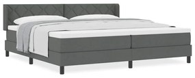 vidaXL Κρεβάτι box spring με στρώμα με στρώμα Σκούρο γκρι 200 x 200 cm