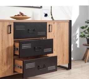 Μπουφές Πεύκο Atlantic / Μαύρο COSMO 160x45x80