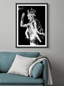 Πόστερ &amp;  Κάδρο Freddie Mercury MV064 30x40cm Μαύρο Ξύλινο Κάδρο (με πόστερ)