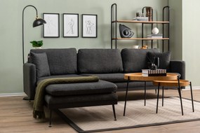 Γωνιακός Καναπές Σκούρο Γκρι MURURO 65x245x75