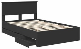 vidaXL Σκελετός Κρεβατιού Μαύρο 120 x 200 cm Μηχανήματος Ξύλο