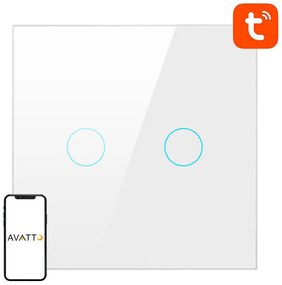 Avatto Έξυπνος Διακόπτης Χωνευτός WiFi TS02-EU-W2 (Aller-Retour) TUYA (Λευκό)