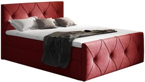 Επενδυμένο κρεβάτι Crystal lux-Kokkino-140 x 200