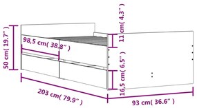 ΠΛΑΙΣΙΟ ΚΡΕΒΑΤΙΟΥ ΜΕ ΣΥΡΤΑΡΙΑ ΜΑΥΡΟ 90X200 ΕΚ 3207372