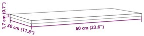 Επιφάνειες Τραπεζιού Ορθογώνιες 2 τεμ. 60x30x1,7 εκ Μασίφ Πεύκο - Καφέ