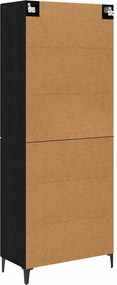 vidaXL Highboard Μαύρη Οξυά 69,5 x 34 x 180 εκ. Επεξεργασμένο Ξύλο
