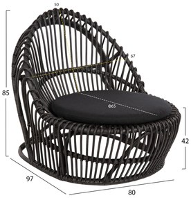 ΠΟΛΥΘΡΟΝΑ ENTROPY HM9840.03 ΦΥΣΙΚΟ RATTAN ΜΕ ΜΑΞΙΛΑΡΙ-ΜΑΥΡΟ 80x97x85Υεκ. - HM9840.03