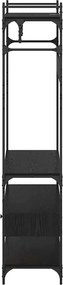 vidaXL Ντουλάπι Μαύρη δρυς 89 x 39 x 184.5 εκ. Επεξεργασμένο ξύλο
