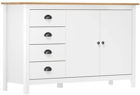vidaXL Μπουφές Hill Λευκός 130x40x80 εκ. από Μασίφ Ξύλο Πεύκου