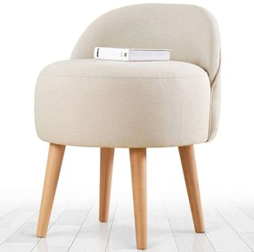 Σκαμπό Corvile 209FLF1151 46x46x64cm Cream-Natural