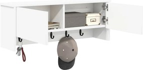 vidaXL Τοίχου Κρεμάστρα Λευκό 80 x 20 x 30 cm Επεξεργασμένο ξύλο