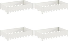 vidaXL Περίγραμμα γκαζόν 4 τμχ. 100 x 60 x 20 εκ. Ατσάλι Λευκό