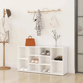 vidaXL Παπουτσοθήκη Λευκή 103 x 30 x 55 εκ. από Επεξ. Ξύλο