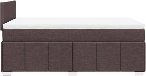 vidaXL Κρεβάτι Boxspring με Στρώμα Σκούρο Καφέ 120x200 εκ. Υφασμάτινο
