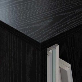 vidaXL Ράφι Περιοδικών Μαύρη Οξυά 102 x 30 x 45 εκ.