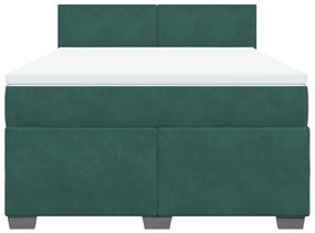 ΚΡΕΒΑΤΙ BOXSPRING ΜΕ ΣΤΡΩΜΑ ΣΚΟΥΡΟ ΠΡΑΣΙΝΟ 140X190ΕΚ. ΒΕΛΟΥΔΙΝΟ 3288603