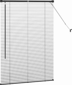vidaXL Βενετσιάνικες Ρόδες Μαύρο 130 x 85 εκ Αλουμίνιο