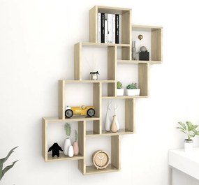 vidaXL Ράφι Κύβος Τοίχου Sonoma Δρυς 90 x 15 x 119 εκ. από Επεξ. Ξύλο