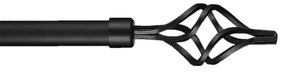 Κουρτινόξυλο Φ12mm Μονό Επεκτεινόμενο 60-120cm Με Άκρα Grace Spade Black Mat 720132