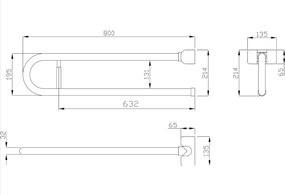 Ponte Giulio Paint 4BA-JCS-02 - Μπάρα τοίχου ανακλινόμενη με χαρτοθήκη
