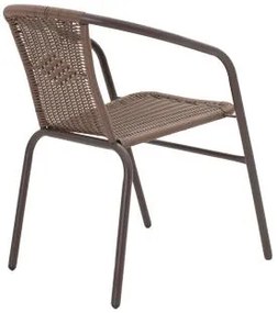 Τραπεζαρία Valor-Obbi σετ 5τεμ μέταλλο-pe καφέ