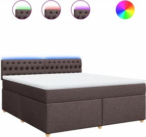 vidaXL Κρεβάτι Boxspring με Στρώμα Σκούρο Καφέ 180x200 εκ Υφασμάτινο