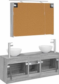 vidaXL Σετ Επίπλων Μπάνιου 4 pcs Γκρι Sonoma