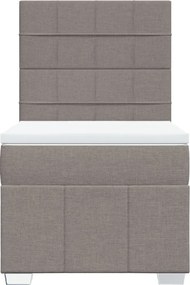 vidaXL Κρεβάτι Boxspring με Στρώμα Taupe 80x200 εκ. Υφασμάτινο